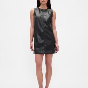 GAP Black Faux Leather Mini Dress